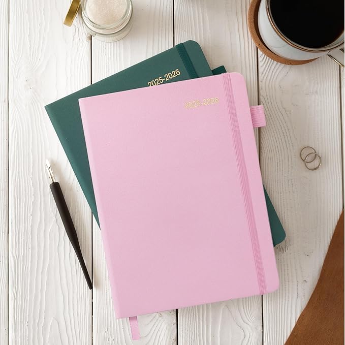 Planner 2025-2026, Academic Linen 2025-2026 Monthly Planner July 2025 to June 2026, Weekly & Daily Organizer with Tabs, Note Pages, Hardcover 5.65" x 8.15"- Ideal for School, Work & Productivity-Pink