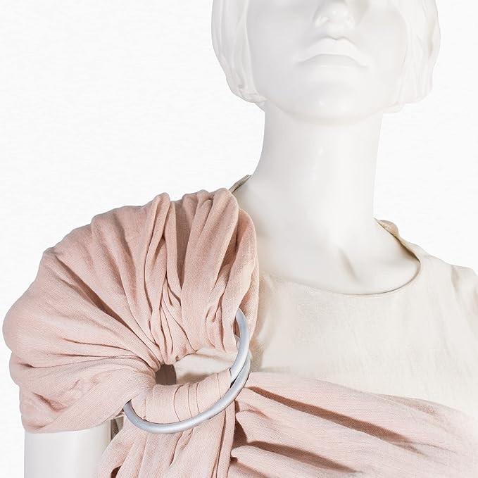 Baby Ring Sling – Breathable 100% Cotton Wrap for Infant Support, Baby Sling Carrier – Adjustable Muslin Fabric, Sunset Rose Baby Sling Wrap - Soft Chest Hold for Travel