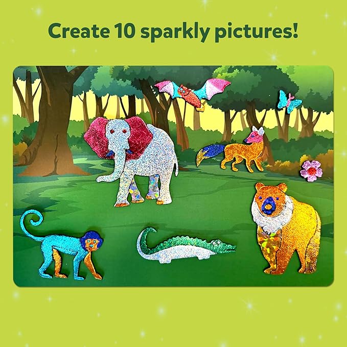 Skillmatics Foil Fun - Animals Mega Pack, No Mess Art for Kids, Craft Kits & Supplies, DIY Creative Activity, Travel Toys, Gifts for Boys & Girls Ages 4, 5, 6, 7, 8, 9, Travel Toys