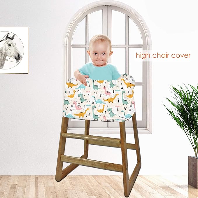 Multi-use Carseat Covers Breastfeeding Cover - Car Seat Covers for Babies, Stretchy Carseat Canopy Cover, Boys and Girls Shower Gifts (Colours Dinosaur)