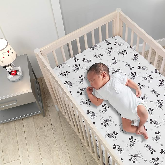 Lambs & Ivy Disney Baby Magical Mickey Mouse 3-Piece Crib Bedding Set - Gray