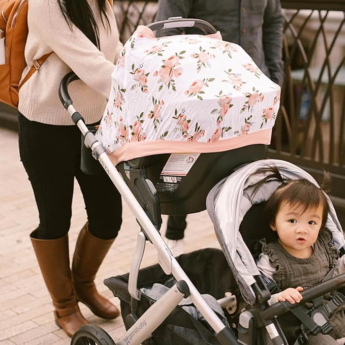 Little Unicorn Breathable Car Seat Canopy | Magnetic Closure & Universal Fit | Cover Baby from Elements (Watercolor Roses)