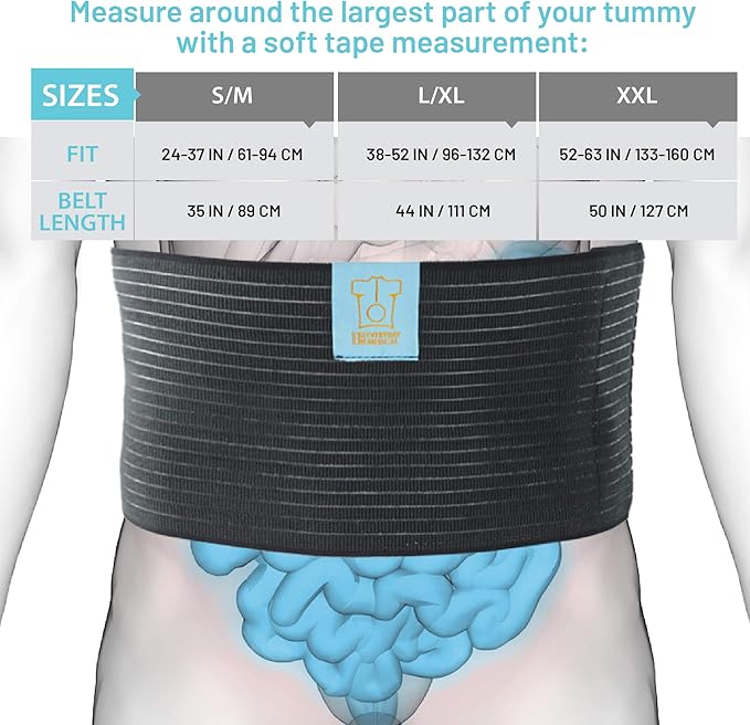 Everyday Medical Post Surgery Abdominal Binder for Men and Women - Medical Grade Stomach Compression Brace for Waist and Abdomen Surgeries Such as Gastric Bypass, Liposuction, C-Section, Tummy Tuck