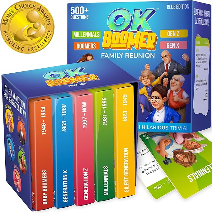 QUOKKA OK Boomer Family Generation Game Volume II - Board Game for Family Night - Trivia Card for Adults and Families - Fun Party Millennials vs Boomers for Ages 15+