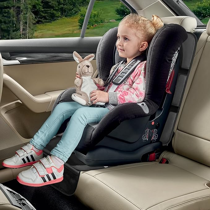 Car Seat Protector for Child Car Seat, 2 Pack Baby Car Seat Covers with Mesh Pockets & Non-Slip Backing 600D Durable Seat Protector Under Baby Car Seat for Car Back Seat (Black, Large)