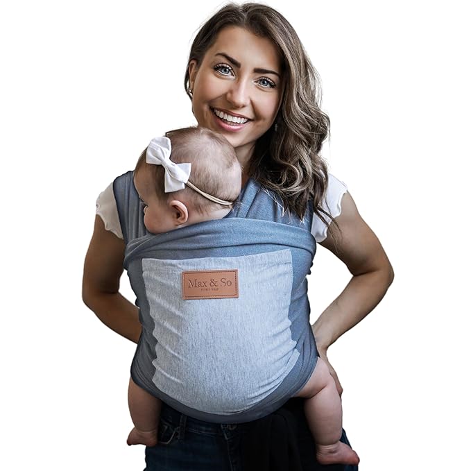 Baby Wraps Carrier Newborn to Toddler – Soft, Hands-Free & Stretchy – Cotton – Ergonomic, Breathable, Machine Washable – Newborn Baby Sling Carrier – Adjustable Fit (8-35 lbs)