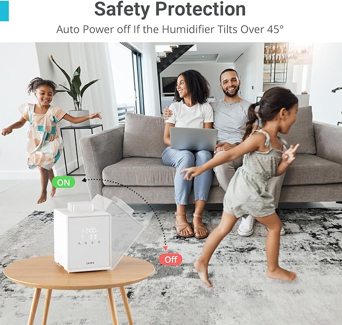 3L Stainless Steel Warm Mist Humidifier with Easy Clean and Warm Steam Function, Healthy Air Mist Humidifiers for Bedroom Living Room, with Sleep Mode and Auto-off Setting