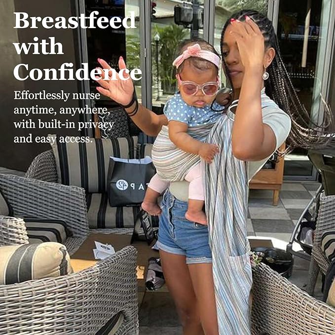 Ring Sling Baby Carrier, Soft Cotton Baby Sling Carrier Newborn to Toddler, Baby Wrap Carrier for Plus Size Parents, Perfect Shower Gift, Sweet Desserts
