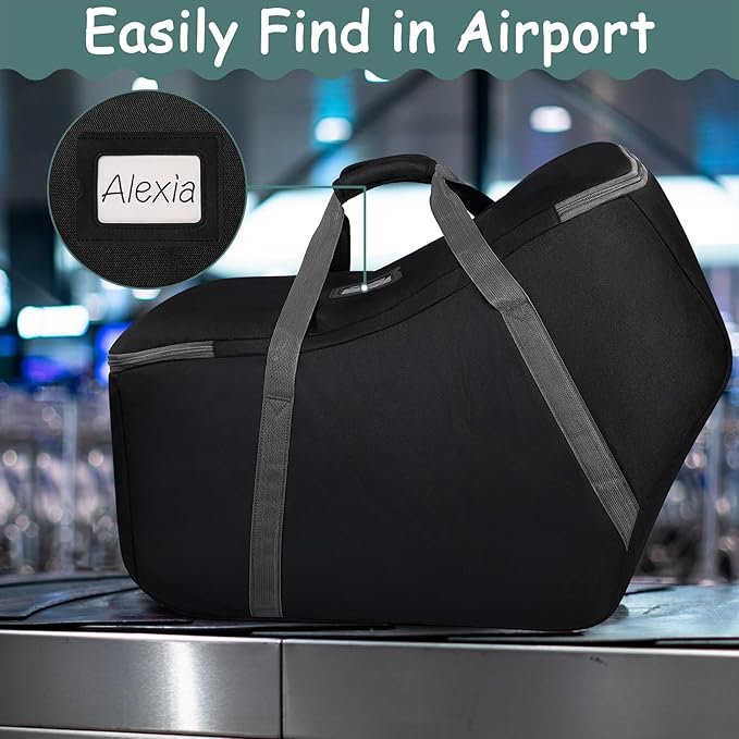 Infant Car Seat Travel Bag Fit Nuna Pipa All Model Car Seat and Base, Fit Doona Baby Stroller, Padded Car Seat Bags for Air Travel, Gate Check Bag with Side Pocket, 5 Protective Feet, Storage Bag
