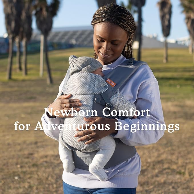 Beco Gemini Baby Carrier from Newborn to Toddler - Certified Ergonomic Newborn Baby Carrier for Infants and Children of 7-35 lbs - M Shape, Adjustable Seat, Breathable 3D Mesh (Cool Dark Grey)