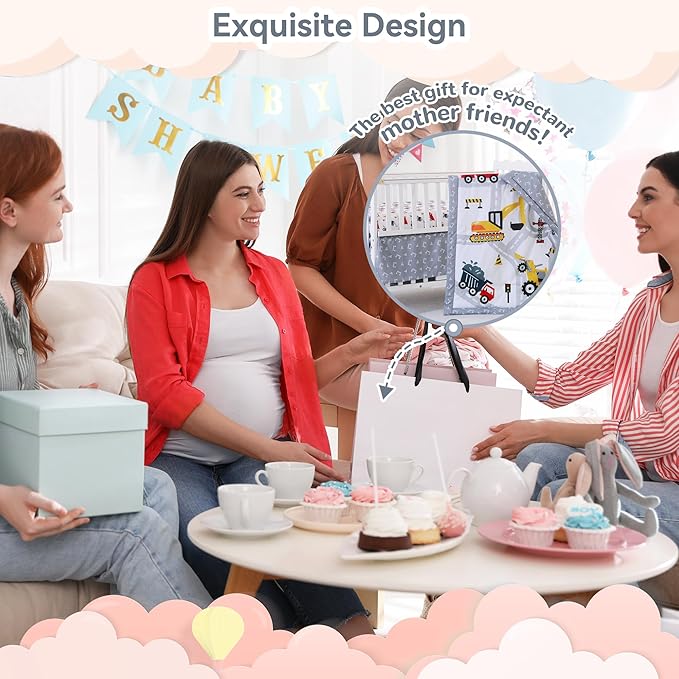 Viviland 3 Pieces Baby Bedding Set for Boy Girls, Baby Bedding Set for Newborn, Infant & Toddler - CAR