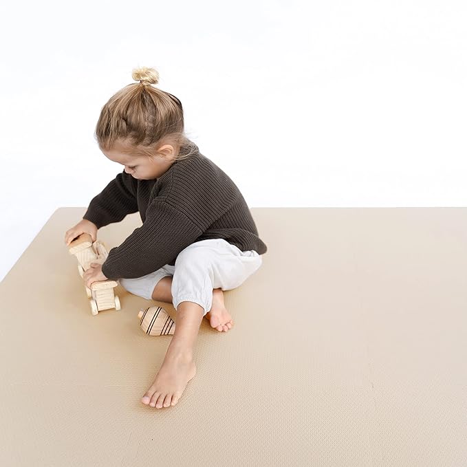 Toddlekind Solid Color Foam Play Mat 4x4 Baby Playmat. Stylish, Non-Toxic, Odorless, Plain Design Puzzle Play Mat 0m+ Clay(Beige)