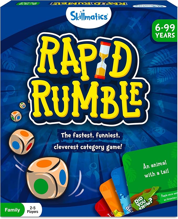 Skillmatics Rapid Rumble - Fast-Paced Board Game for Kids, Teens & Adults, Fun for Family Game Night & Educational Toy, Quick-Thinking Card Game, Gift for Ages 6, 7, 8, 9 & Up