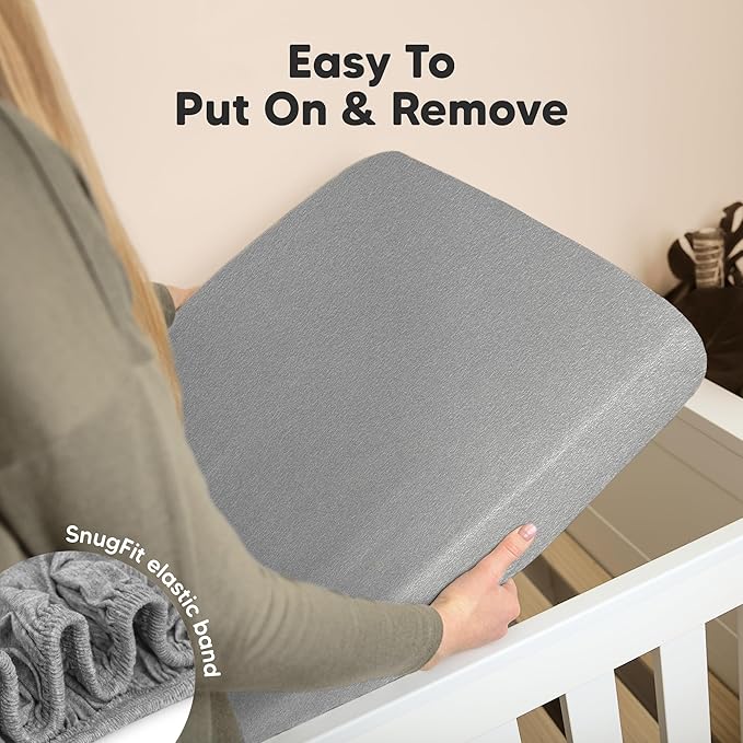 KeaBabies 2-Pack Organic Crib Sheets for Boys, Girls - 52x28 Fitted Crib Mattress Sheet Neutral, Breathable Jersey Cotton Cover for Baby Bed, Toddler Mattress, Soft & Cute Prints (Cloud)