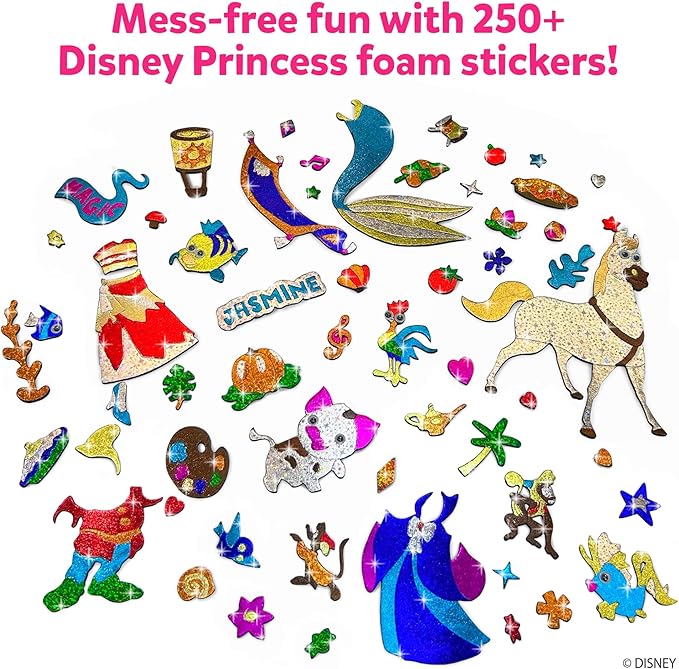 Skillmatics Foil Fun - Disney Princess, Mess-Free Art & Craft Kits for Kids, DIY Creative Activity, Travel Toys, Perfect Gifts for Fans of Moana, Cinderella, Ariel, Jasmine, Ages 4, 5, 6, 7, 8, 9