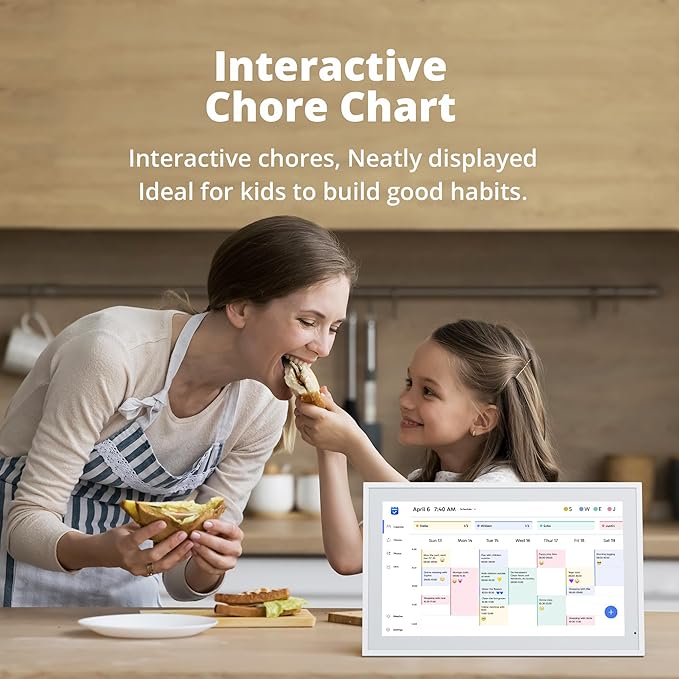 Dragon Touch 21.5 inch Digital Calendar Chore Chart – Interactive Touchscreen, Smart Family Planner, Hearth Display Desk Digital Calendar Seamless Scheduling