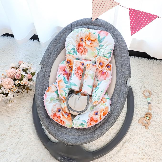 GFU Infant Stroller mat, Fits for Stroller, Swing, Flowers