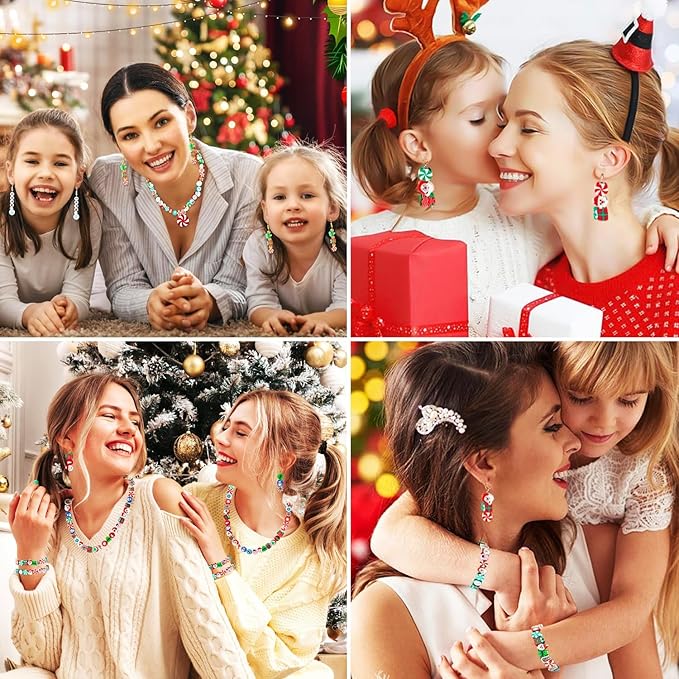 1480pcs Christmas Polymer Clay Beads Charms Friendship Bracelet Necklace Earring Jewelry Making kit, Accessories for Arts Crafts DIY Gifts for Women Girls