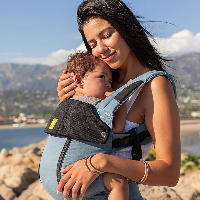 LÍLLÉbaby Complete All Seasons Ergonomic 6-in-1 Baby Carrier Newborn to Toddler - with Lumbar Support - for Children 7-45 Pounds - 360 Degree Baby Wearing - Inward & Outward Facing - Tiled Bluestone