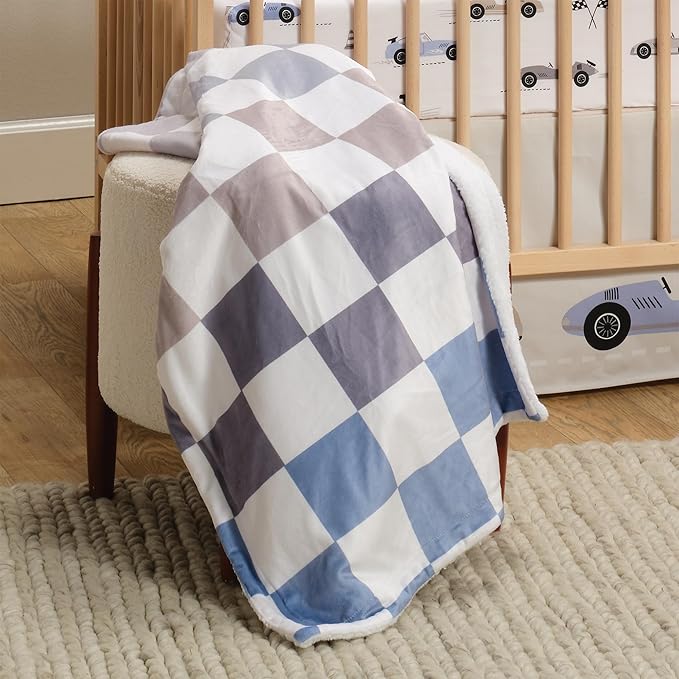 Lambs & Ivy Little Racer 3-Piece Cars/Transportation Baby Crib Bedding Set
