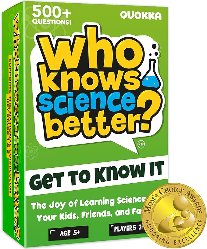 QUOKKA Who Knows Better? - Science - Family Card Trivia Game | Fun Learning & Educational Questions for Families | Suitable for Boys & Girls