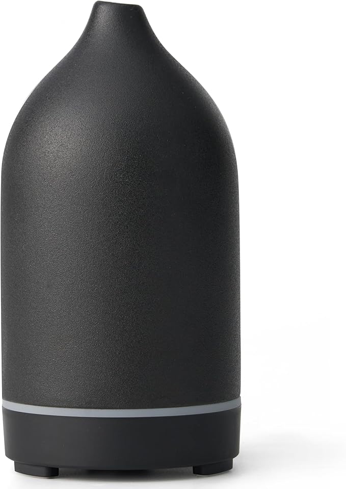 VIVITEST Diffusers for Home, 200ML Stone Essential Oil Diffuser, Ceramic Oil Diffuser,Ultrasonic Aromatherapy for Office (Black)
