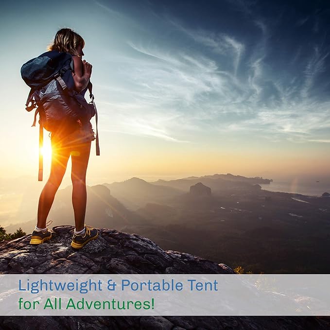 2-Person Dome Tent – Easy Set Up Shelter with Rain Fly and Carrying Bag for Camping