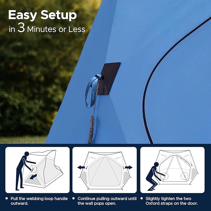 ACACIA Beach Tent Sun Shelter | 4-Person Portable Camping Tent with UPF 50+ Protection | Easy Setup Pop up Sun Shade | 10×10ft Privacy Sunshade for Camping & Backyard