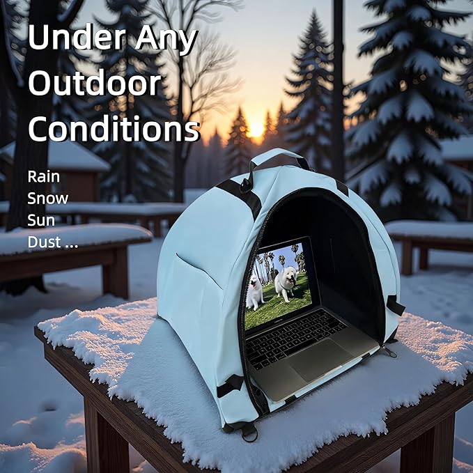 Laptop Sunshade Tent & Bag Portable Case for Working Outside | Anti-Glare | Water Resistant | for 13-18 inch Laptop| Portable Privacy Screen Hood | Cubicle Shade for Laptop