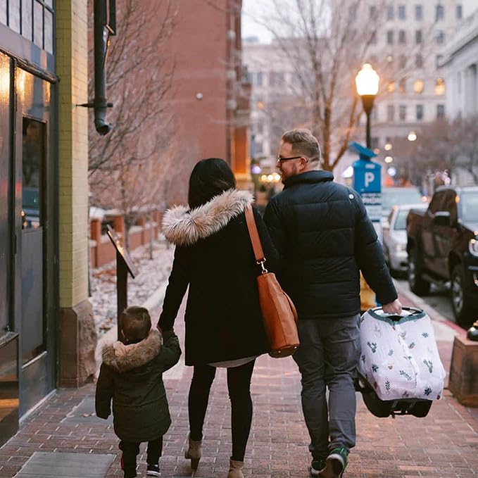 Little Unicorn Breathable Car Seat Canopy | Magnetic Closure Cover & Universal Fit | Protection & Privacy for Baby (Prickle Pots)