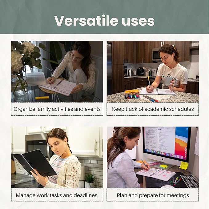 Undated Monthly Planner 2025-2026 - 18 Month Monthly Calendar Planner Book for School Office and Home - Hardcover Blank Planners for Goals Tasks and Dates - B5(6.9" x 9.8") Black