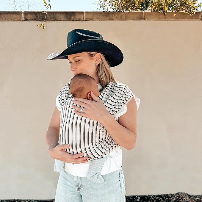 Moby Baby Wrap Carrier Classic for Newborns to Toddlers (8-33lbs), Infant Sling Carrier, Lightweight & Hands Free Design, Adjustable for All Body Types (Heirloom Stripe)