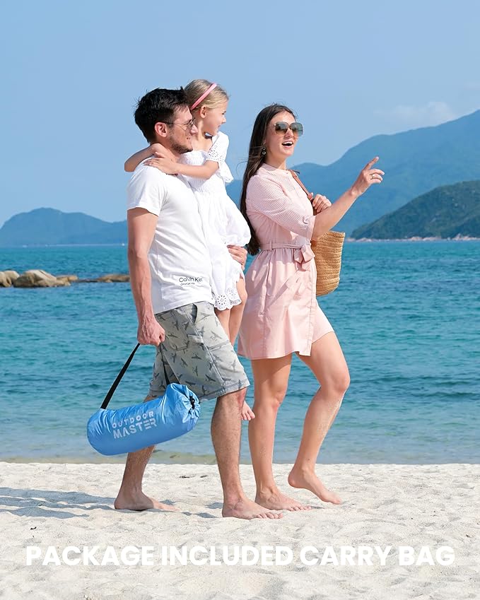 OutdoorMaster Beach Tent for 3/4 Person - Easy Setup Sun Shade Shelter, Portable Beach Shade Sun Canopy with UPF 50+ UV Protection, Removable Skylight Family Size