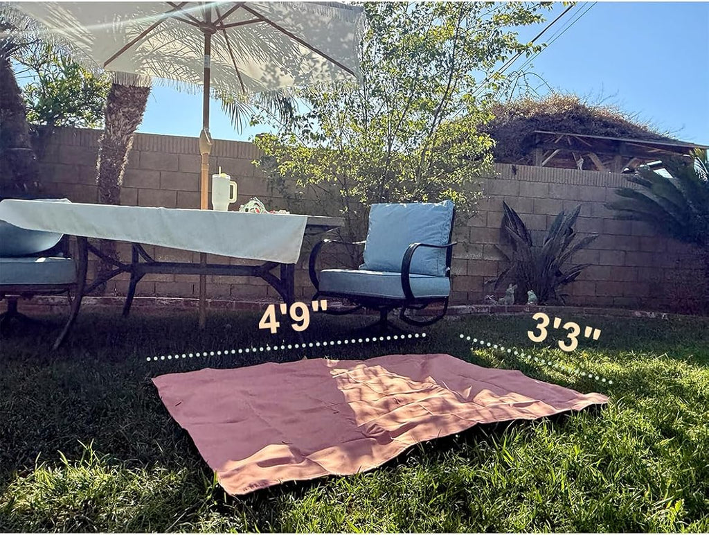 4’9” x 3’3” Compact Minimalist Water Resistant Canvas Mat,Kids/Single Use,Lightweight for Outdoor,Picnic,Beach