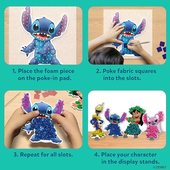 Skillmatics Poke-in Art - Lilo & Stitch Characters, Mess-Free Fun for Kids, DIY Wood Craft Kits, Creative Activity, Gifts for Girls & Boys Ages 4, 5, 6, 7, 8, 9