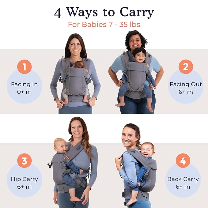 Beco Gemini Baby Carrier from Newborn to Toddler - Certified Ergonomic Newborn Baby Carrier for Infants and Children of 7-35 lbs - M Shape, Adjustable Seat, 100% Cotton (Dots)