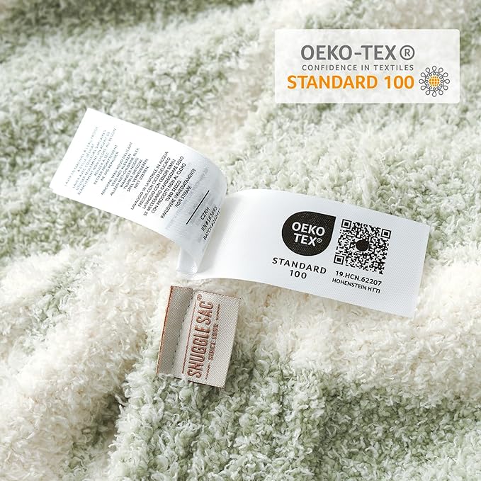 Snuggle Sac Stripe Sage Green Throw Blanket for Couch, Super Soft Warm Blankets Cozy Knit Fuzzy Plush Lightweight Throws for Sofa, Bed,Living Room, Stripe Green, 50x60 inches