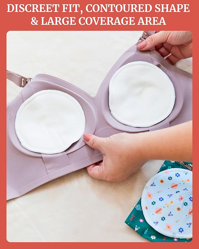 Nursing Pads - Breast Pads for Leaking Milk - Reusable & Washable Breastfeeding Pads - Stay Dry Longer - Almohadillas y Protectores de Lactancia - Viscose derived from Bamboo - 10 Pads