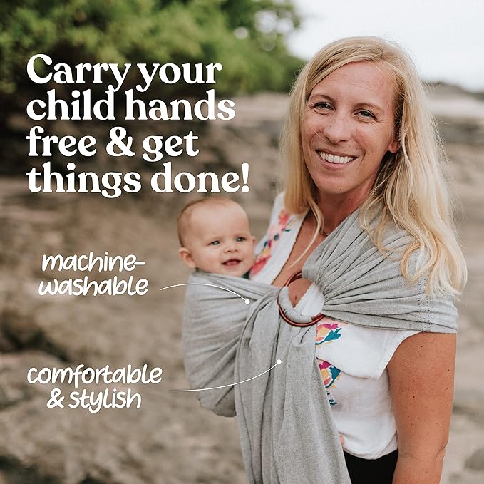 Nalakai Luxury Ring Sling Baby Carrier, Soft Linen Blend Baby Sling, Baby Wrap, Wear Your Little One Close to Your Heart, Comfort, Style
