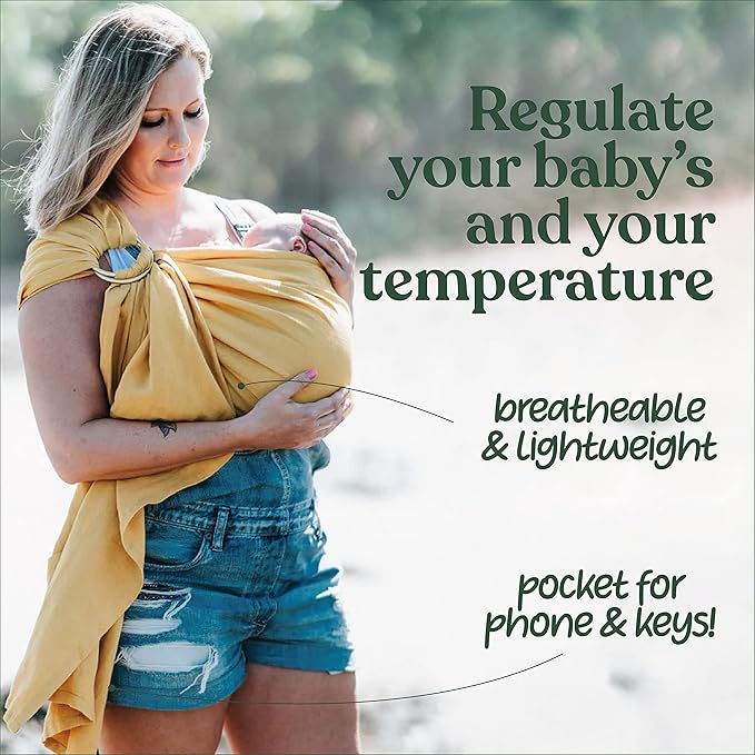 Nalakai Ring Sling Baby Carrier, Soft Linen Baby Sling, Baby Wrap, Comfort, Style, and Giving Back - Carry Your Little One with Love