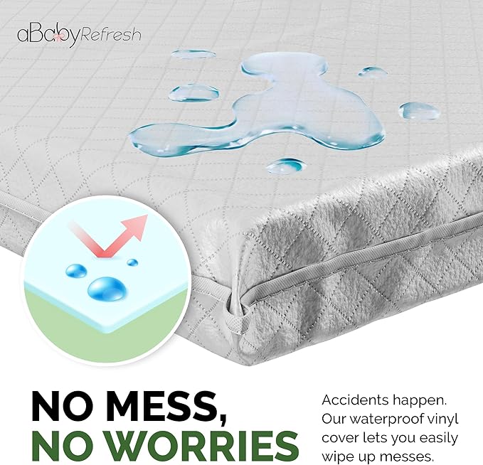 Custom Size Cradle Baby Mattress and Bassinet Mattress – Firm Foam Baby Bed with Waterproof Vinyl Cover – Non-Toxic Hypoallergenic Cushion Pad Replacement for Infant Bed