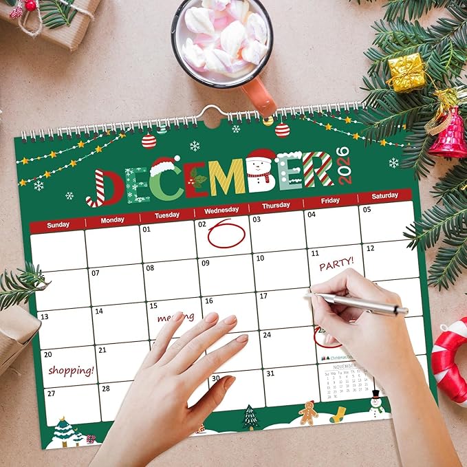 GuassLee Wall Calendar 2025-2026, 19 Months Running from Jun. 2025 to Dec. 2026, 14" X 11" Paper Hanging Planner Wall with Thick Paper for Office Home Planning & Organizing