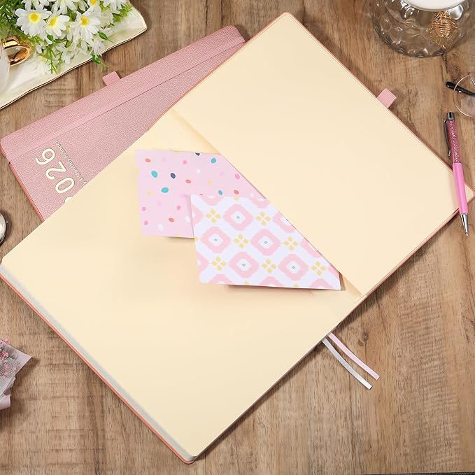 2026 Planner - JAN 2026 - DEC 2026, Planners 2026, Planner Weekly and Monthly, Leather Cover Calendar Planers with Thick Paper, Back Pocket with Notes Pages, Pink (8.5" x 11")