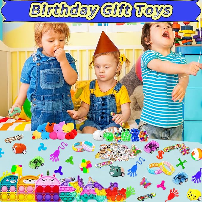 123 PCS Party Favors for Kids, Fidget Toys Bulk, Birthday Gifts Toys, Stocking Stuffers, Prize Treasure Box Toys for Classroom, Goodie Bags Stuffers, Pinata Filler, Carnival Prizes for Boys Girls 4-10
