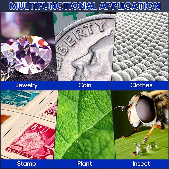 Microscope for Kids Adults - 3 Inch IPS Screen, Ahalfcit Digital Microscope, 500X Handheld Coin Magnifier, 3 Level LED Light, Compatible with Windows, Mac OS (Black)