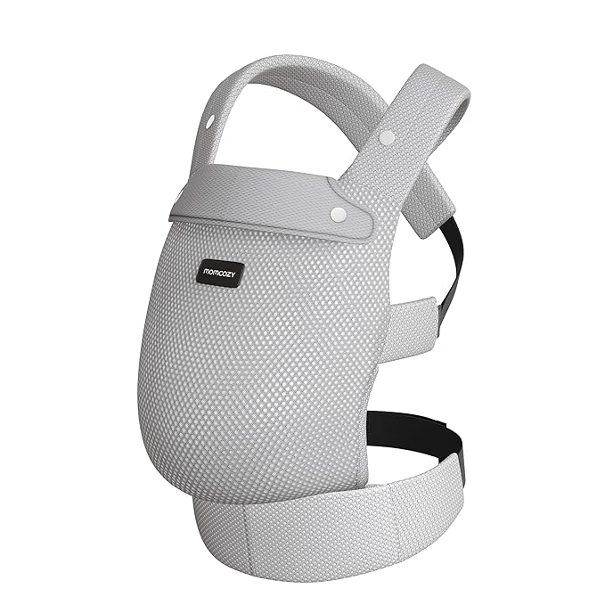 Momcozy Breathable Mesh Baby Carrier, Ergonomic and Lightweight Infant Carrier for 3-24 Months with Enhanced Lumbar Support, All Day Comfort for Hands-Free Parenting, Air Mesh-Grey