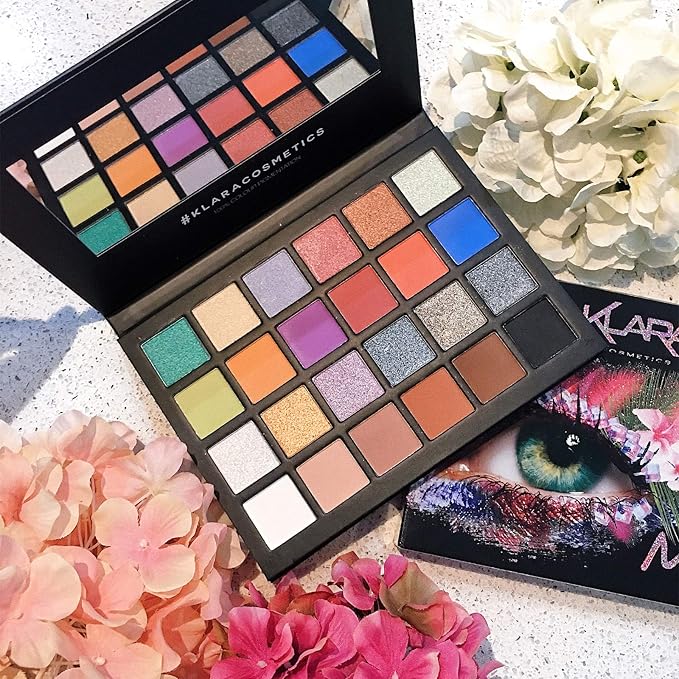 24 Shades Eyeshadow Palette - Festive Luxury Vibrant Bold Full-Color Pigment Long Lasting Matte Shimmer Eye shadow Palette (Malibu)