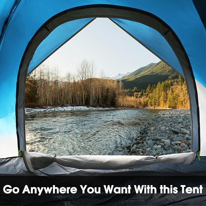 MOON LENCE Instant Pop Up Tent for 3-4 Person - Automatic Portable, Windproof for Camping, Hiking, Mountaineering