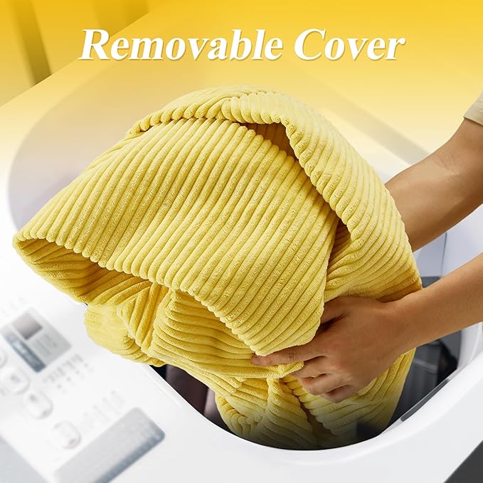 3.5FT Bean Bag Chairs Teardrop Bean Bag Chair for Adults Beanbag Chair with Memory Foam Filled Machine Washable Cover for Living Room, Bedroom (Large,Yellow)