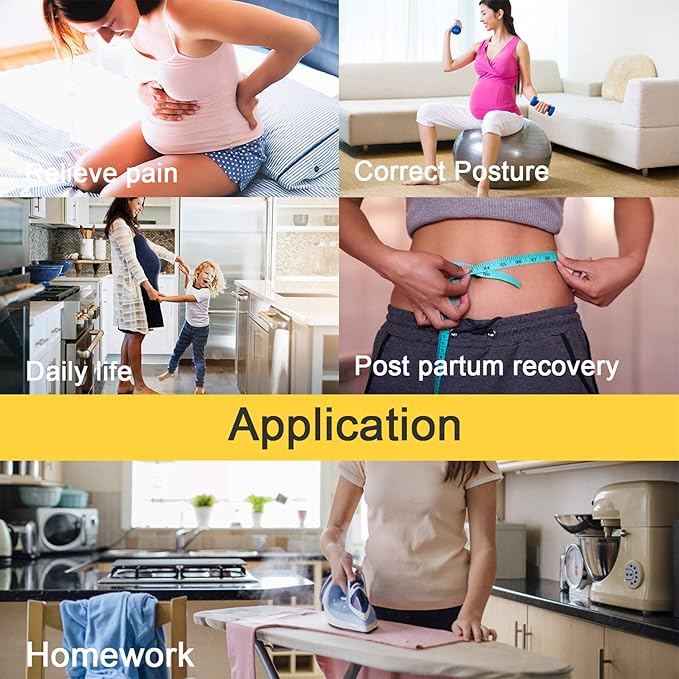 URSEXYLY Maternity Support Belt Postpartum Waist Trainer Shapewear Recovery Waist Cincher Black